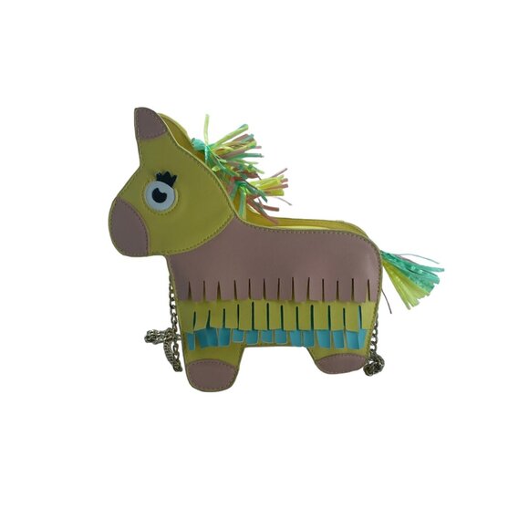 B. Rosy Piñata Horse Crossbody Bag Purse Kid Pastel Rainbow Fun Party 8.5"x9"x3" - Picture 4 of 10